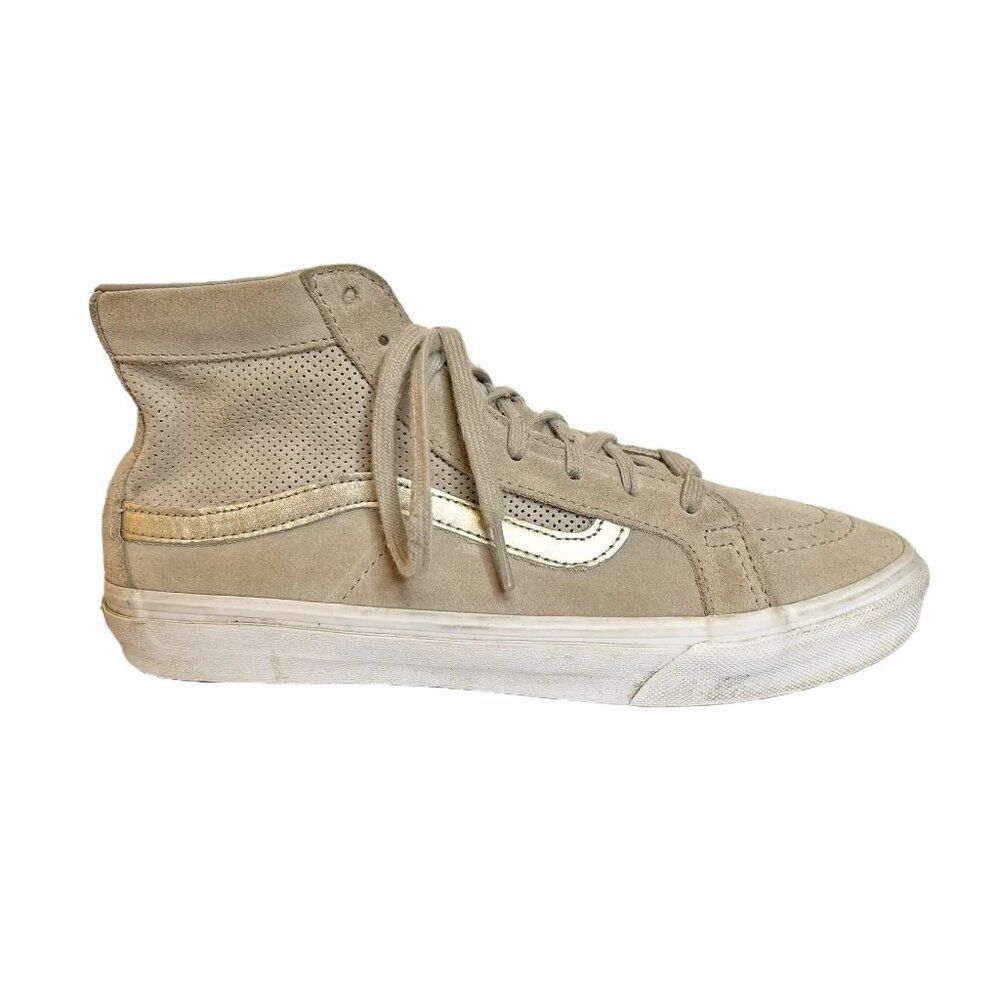 Vans Square Perf SK8-Hi Slim Cutout DX Gray Leather Skate Shoes